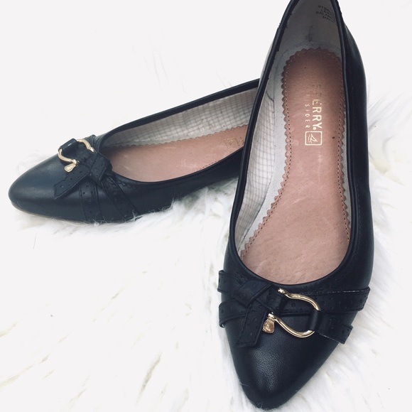 sperry black flats